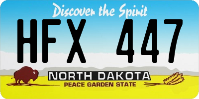ND license plate HFX447