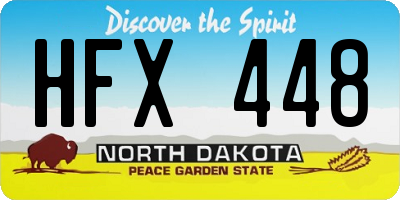 ND license plate HFX448