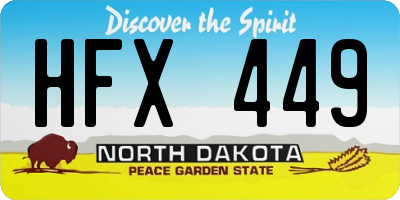 ND license plate HFX449