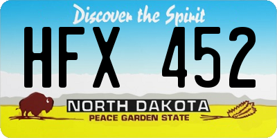 ND license plate HFX452