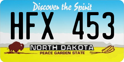 ND license plate HFX453