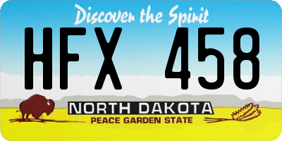 ND license plate HFX458