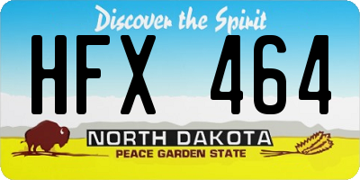 ND license plate HFX464