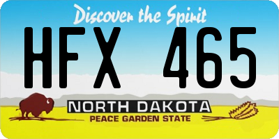 ND license plate HFX465