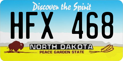 ND license plate HFX468