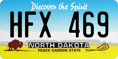 ND license plate HFX469