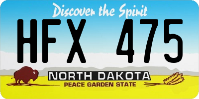 ND license plate HFX475
