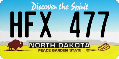 ND license plate HFX477