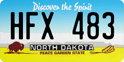 ND license plate HFX483