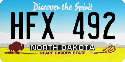 ND license plate HFX492