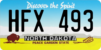ND license plate HFX493