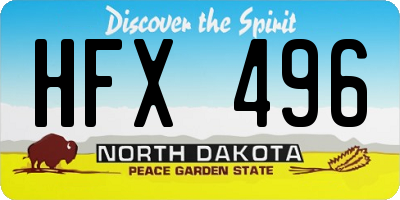 ND license plate HFX496