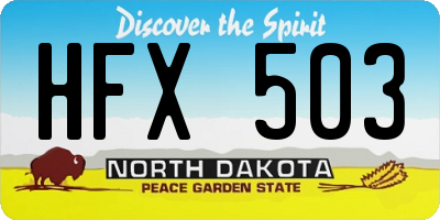 ND license plate HFX503
