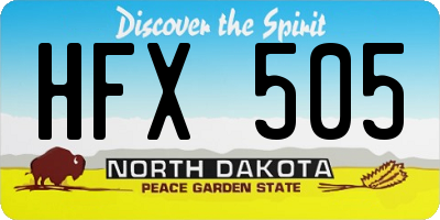 ND license plate HFX505