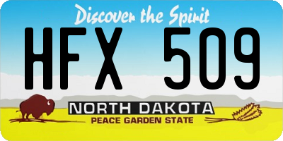 ND license plate HFX509