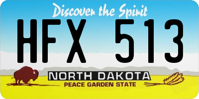 ND license plate HFX513