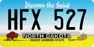 ND license plate HFX527
