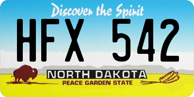 ND license plate HFX542