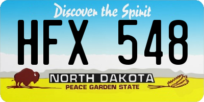 ND license plate HFX548