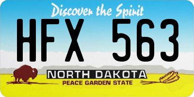 ND license plate HFX563