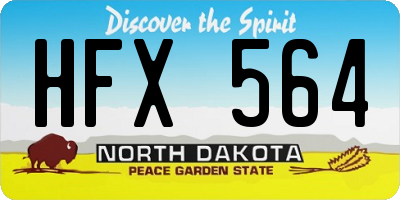 ND license plate HFX564