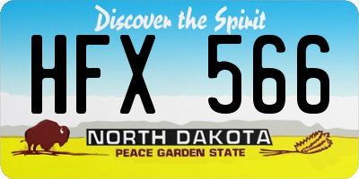ND license plate HFX566