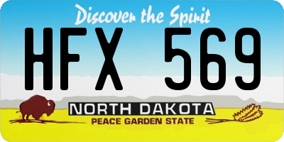 ND license plate HFX569