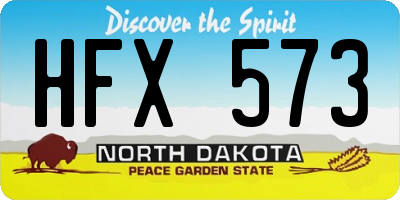 ND license plate HFX573