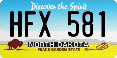 ND license plate HFX581