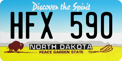 ND license plate HFX590