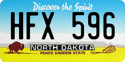 ND license plate HFX596