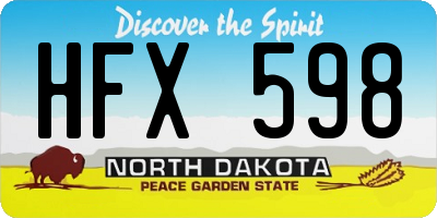 ND license plate HFX598