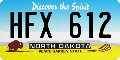 ND license plate HFX612