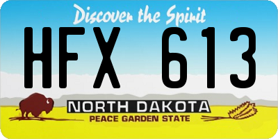 ND license plate HFX613