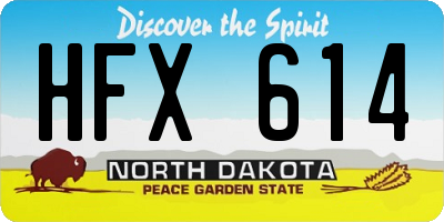 ND license plate HFX614