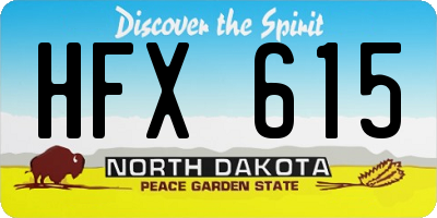 ND license plate HFX615