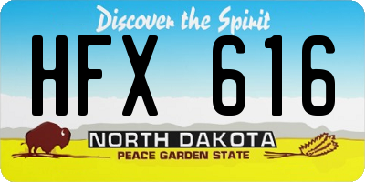 ND license plate HFX616