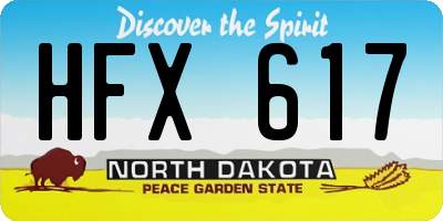 ND license plate HFX617