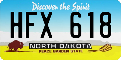 ND license plate HFX618