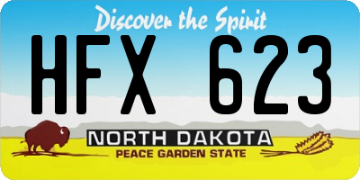ND license plate HFX623