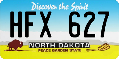 ND license plate HFX627