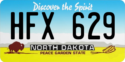 ND license plate HFX629
