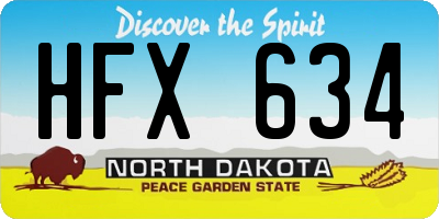 ND license plate HFX634
