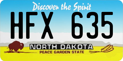 ND license plate HFX635