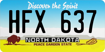 ND license plate HFX637