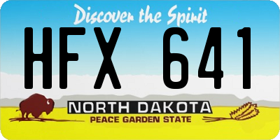 ND license plate HFX641