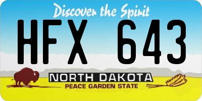 ND license plate HFX643