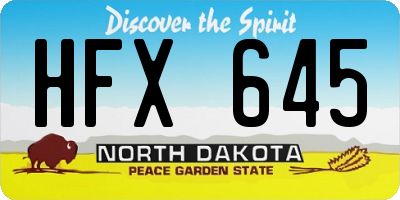 ND license plate HFX645