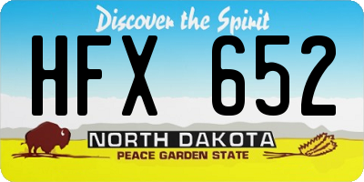 ND license plate HFX652