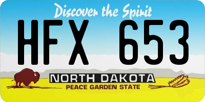 ND license plate HFX653